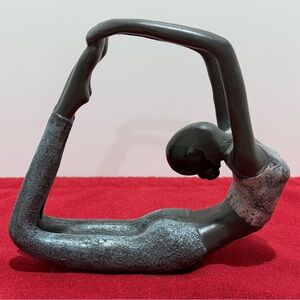 6” Woman Dancer Gymnast Stretching Yoga Pose Sculpture Statue Gray Blue Pink